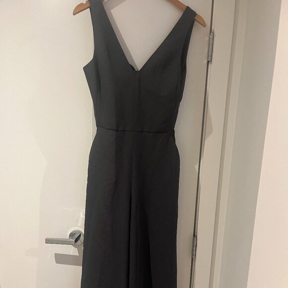 Aritzia Wilfred Ecoulement Jumpsuit Tie Back Dark Grey Size 4 - Picture 2 of 4